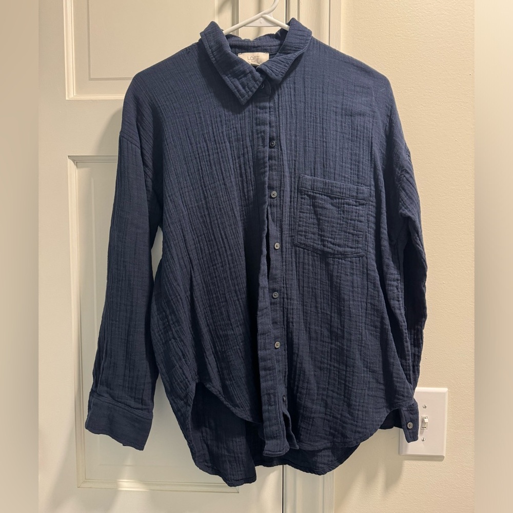 Navy blue loft oversized long sleeve